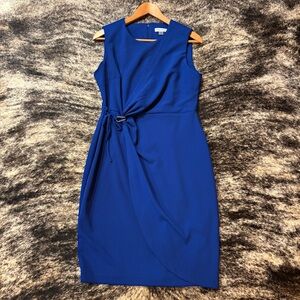 Women’s Blue Calvin Klein Dress Size 12, Beautiful Blue Sleeveless Wrap Dress